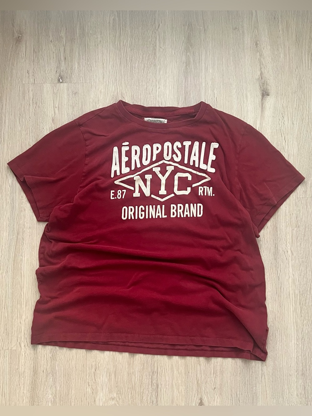 Vintage Y2K Aeropostale New York Embroidered T-Shirt Mens XXL Red Preppy Grunge